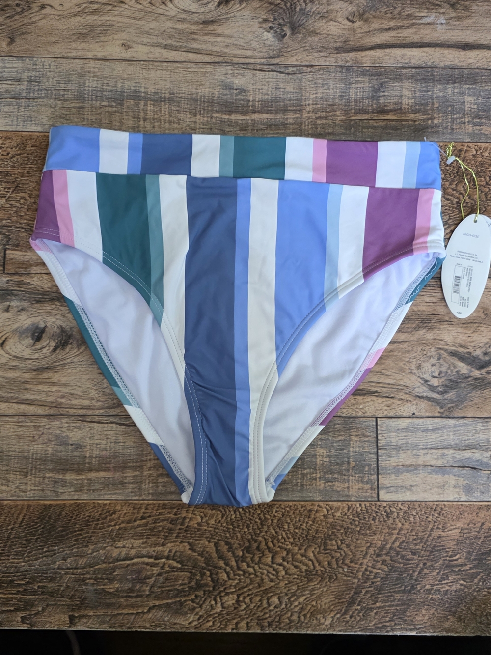 Mynah High-Rise Striped Bikini Bottoms - Size S